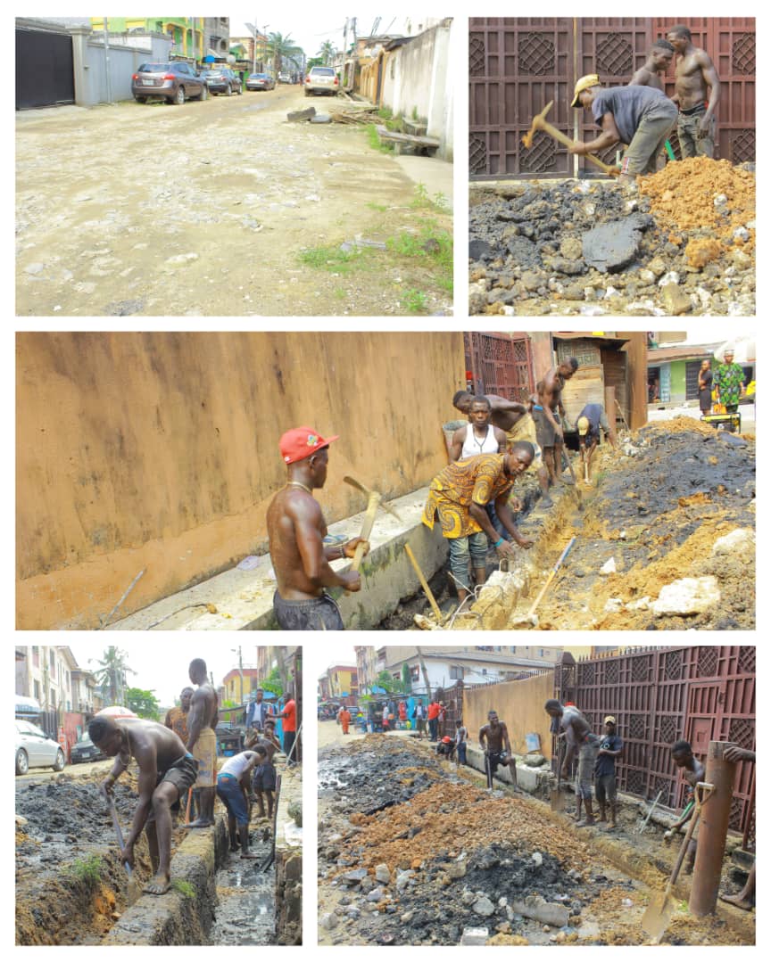 Ongoing road and drainage construction on Asiri Akofa Street