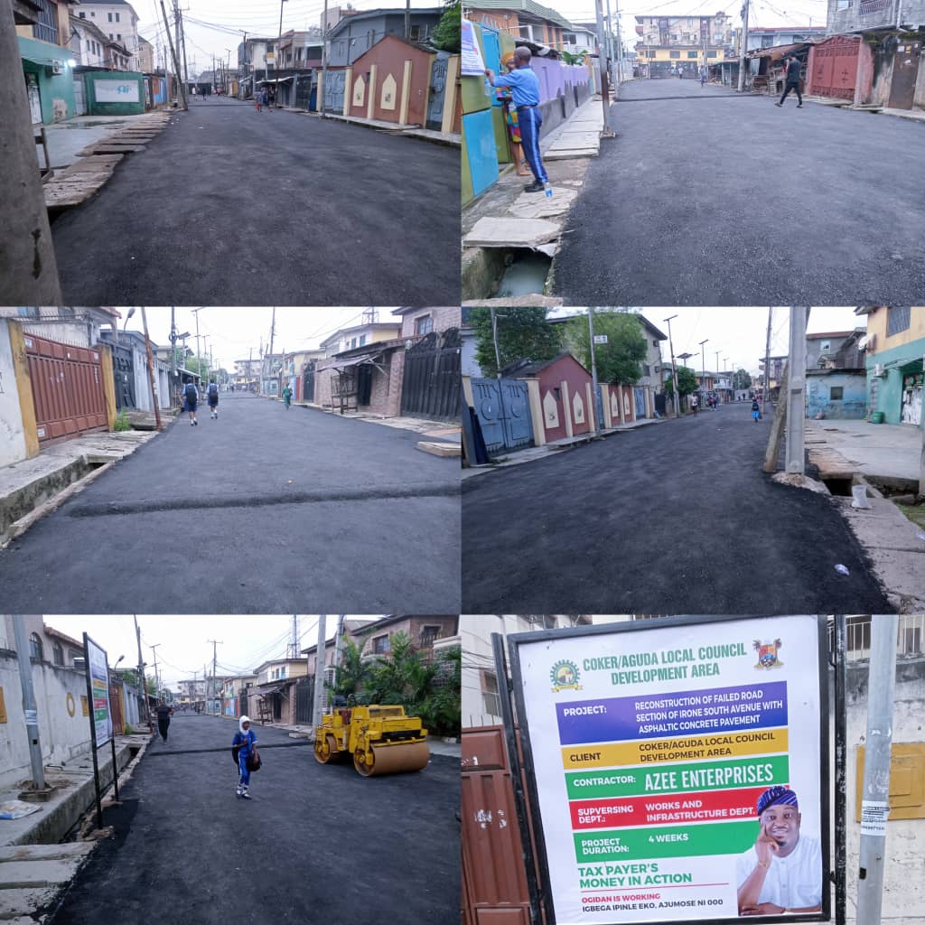 Rehabilitated Irone Link Road in Coker-Aguda LCDA