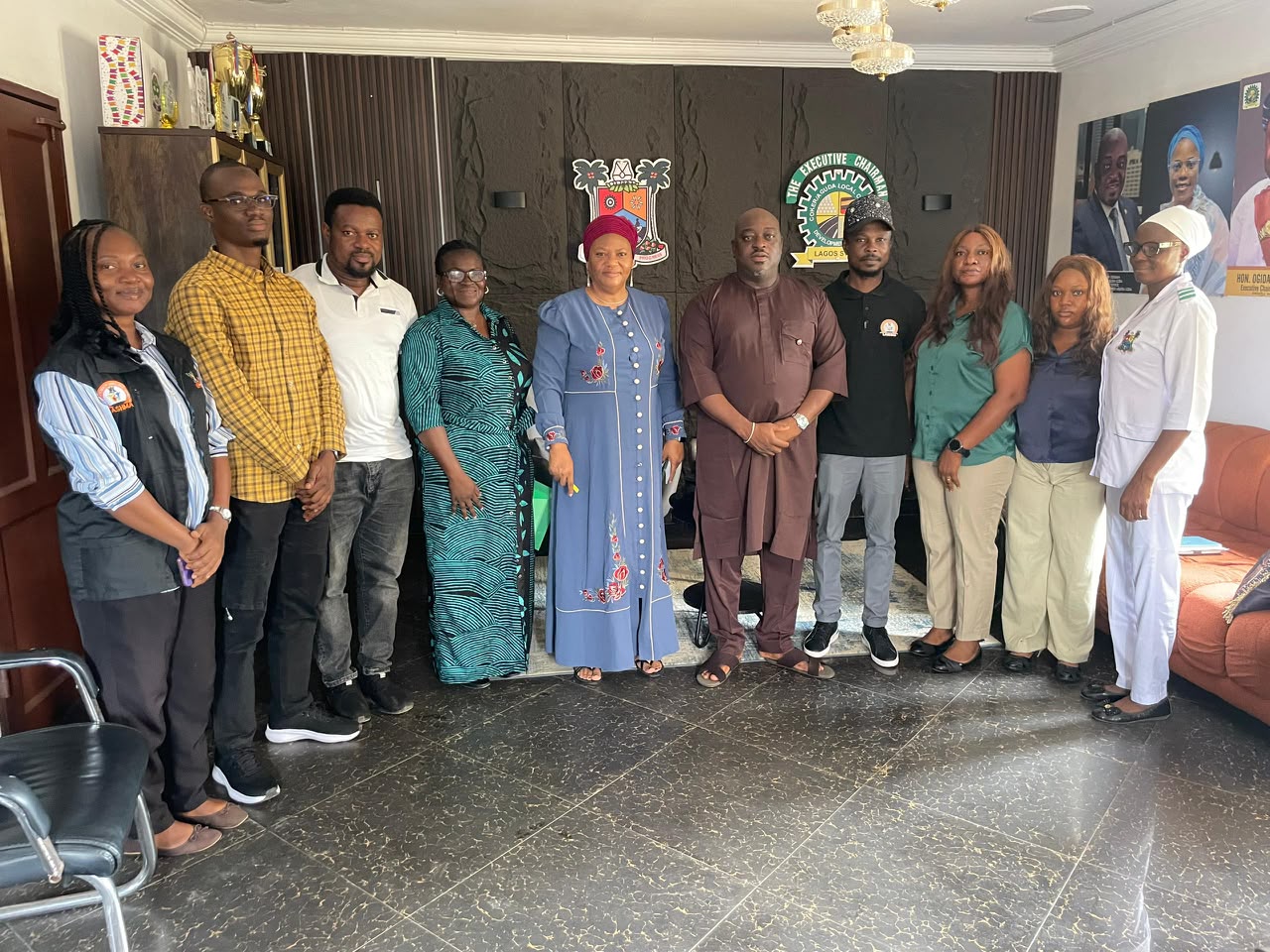 Hon. Azeez Owolabi Ogidan meeting with the LASHMA team
