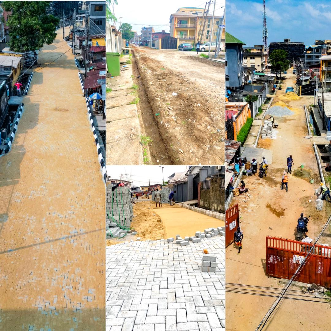 Completed interlocking road and drainage works on Olamojuba Street